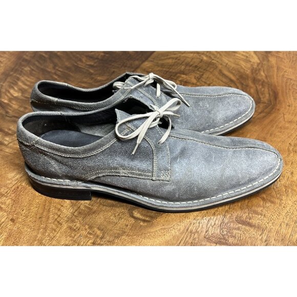 Vtg Cole Haan Men's 10.5 C10104 Distressed Split Toe Gray Lace-Up Oxford Shoes - Picture 2 of 9